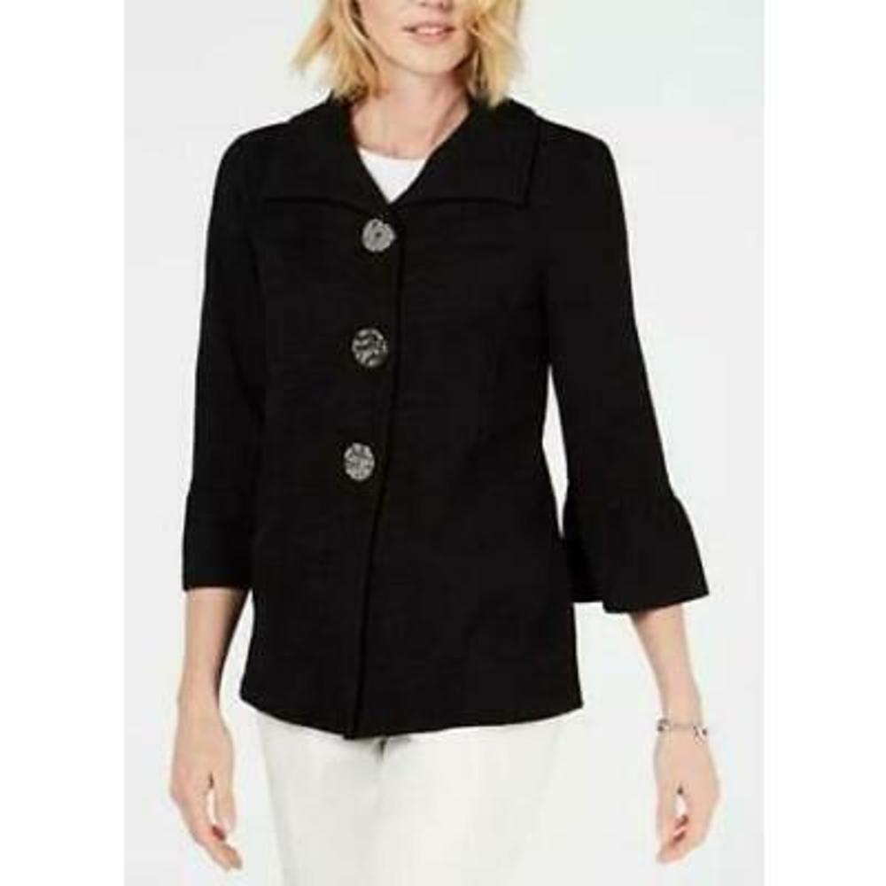 JM Collection Textured Three-Button Jacket,Large - Picture 5 of 9